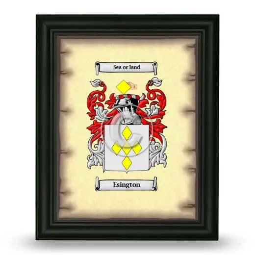 Esington Coat of Arms Framed - Black