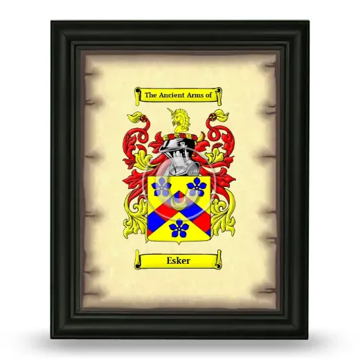 Esker Coat of Arms Framed - Black