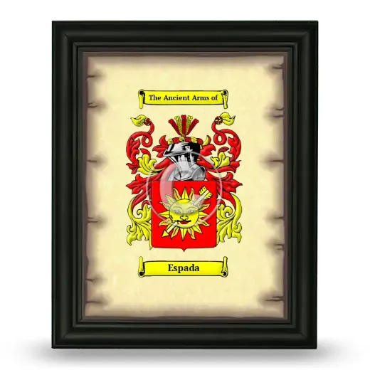 Espada Coat of Arms Framed - Black