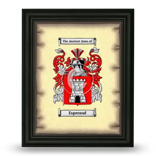 Esperand Coat of Arms Framed - Black