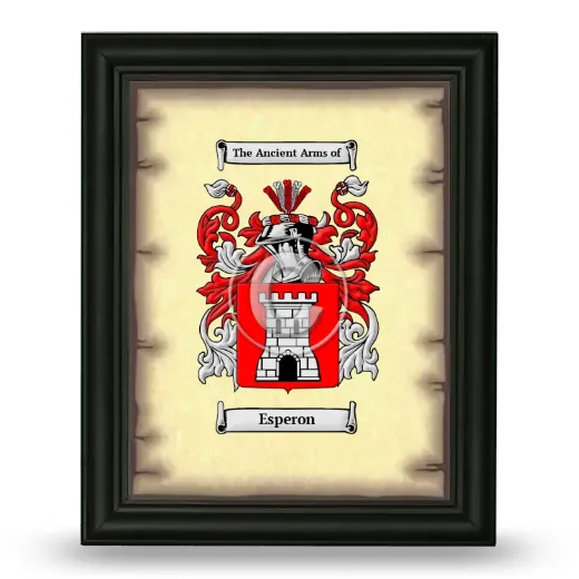 Esperon Coat of Arms Framed - Black