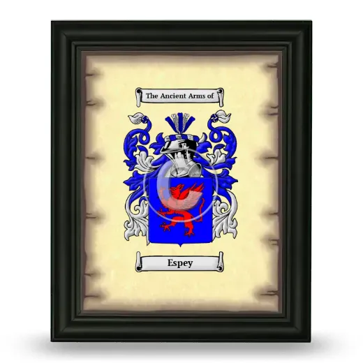 Espey Coat of Arms Framed - Black