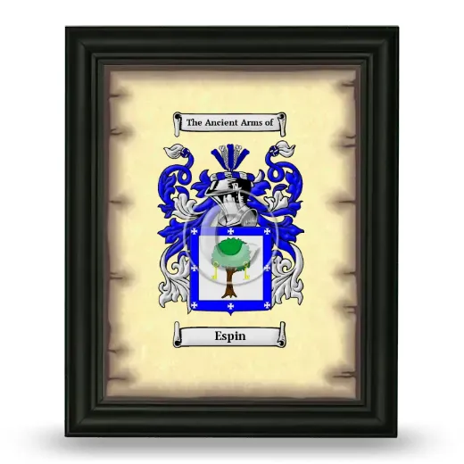 Espin Coat of Arms Framed - Black