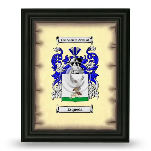 Esqueda Coat of Arms Framed - Black