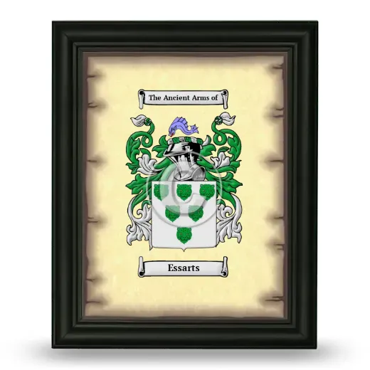 Essarts Coat of Arms Framed - Black