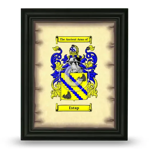 Estap Coat of Arms Framed - Black
