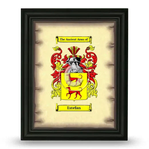 Estefan Coat of Arms Framed - Black