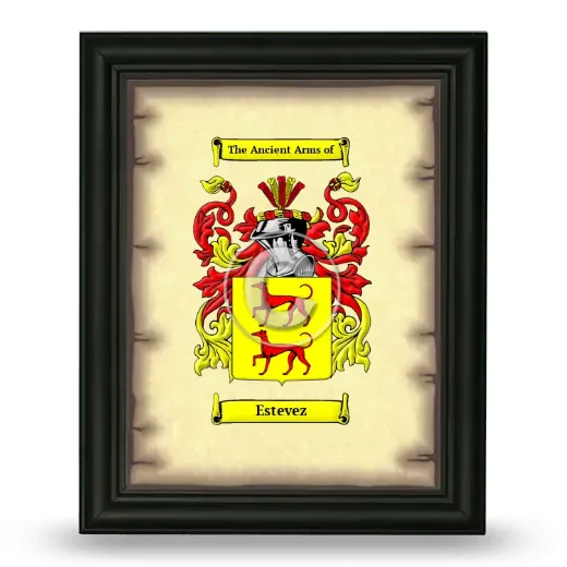 Estevez Coat of Arms Framed - Black