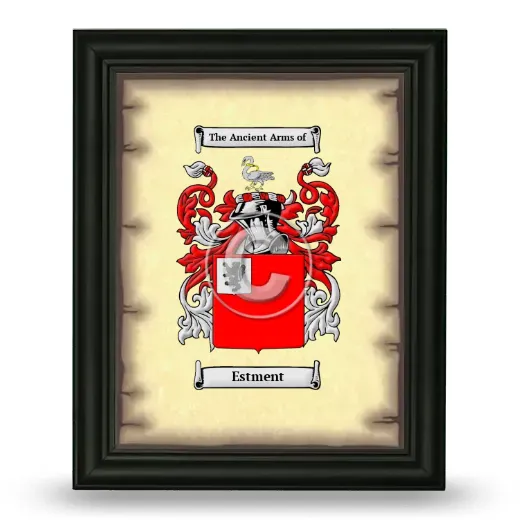 Estment Coat of Arms Framed - Black