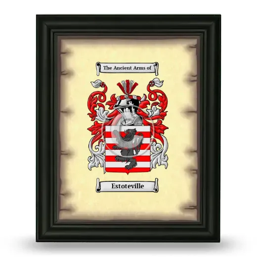 Estoteville Coat of Arms Framed - Black