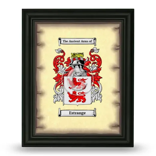 Estrange Coat of Arms Framed - Black