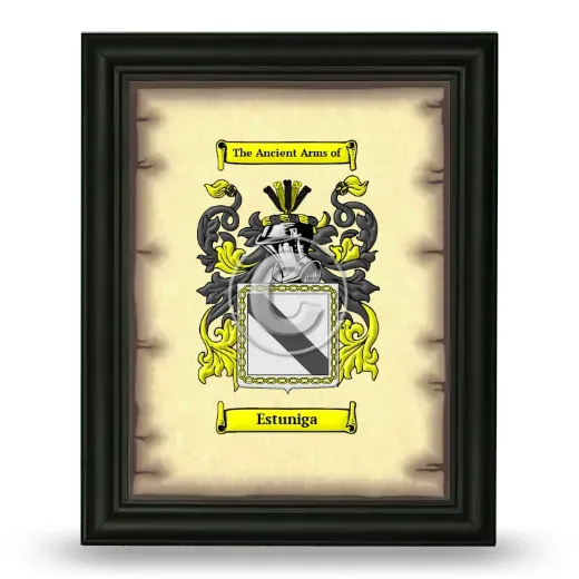 Estuniga Coat of Arms Framed - Black