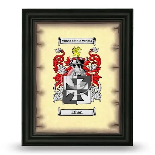 Ethan Coat of Arms Framed - Black