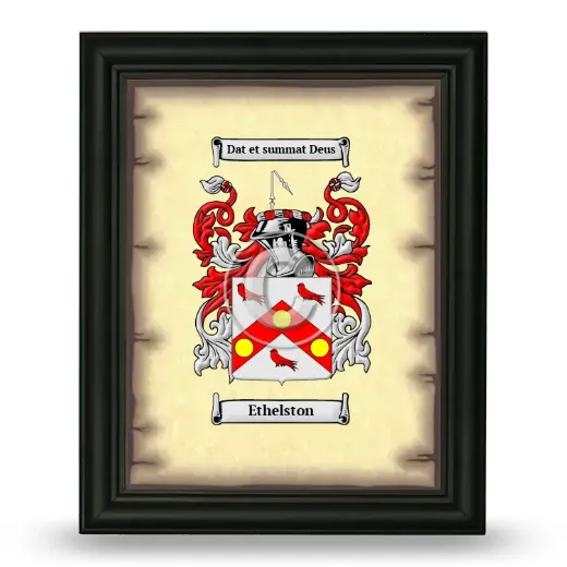Ethelston Coat of Arms Framed - Black