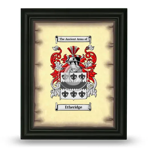 Etheridge Coat of Arms Framed - Black