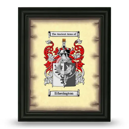 Etherington Coat of Arms Framed - Black