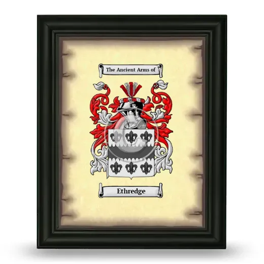 Ethredge Coat of Arms Framed - Black
