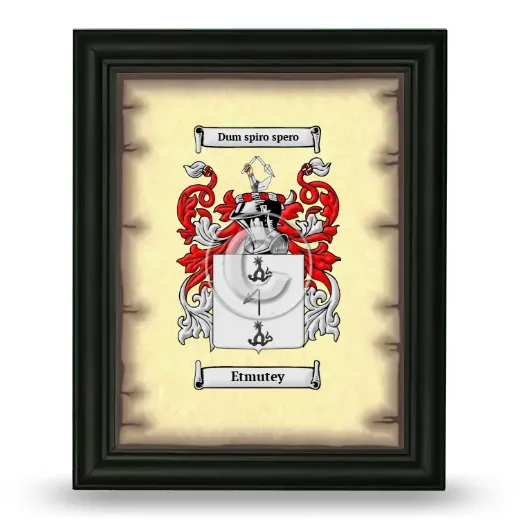 Etmutey Coat of Arms Framed - Black