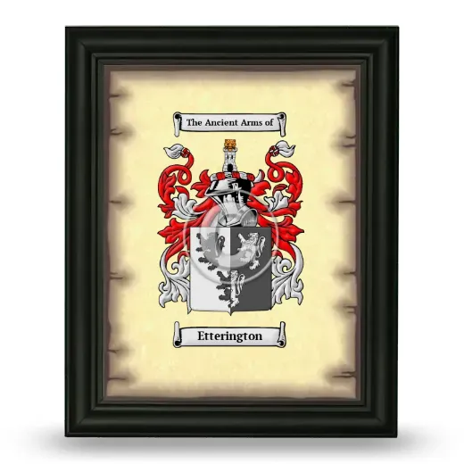 Etterington Coat of Arms Framed - Black
