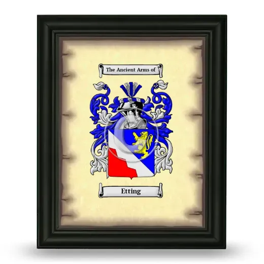 Etting Coat of Arms Framed - Black