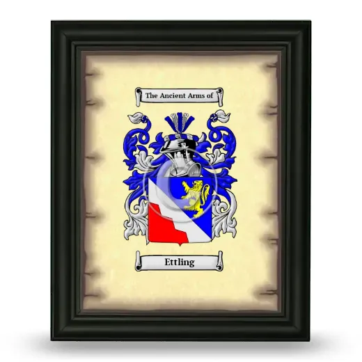 Ettling Coat of Arms Framed - Black