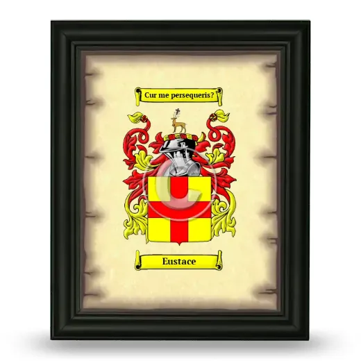 Eustace Coat of Arms Framed - Black