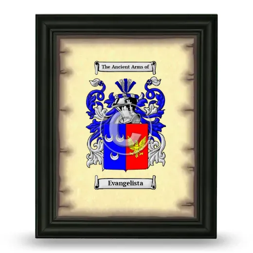 Evangelista Coat of Arms Framed - Black