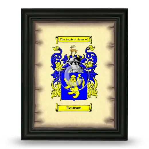 Evanson Coat of Arms Framed - Black