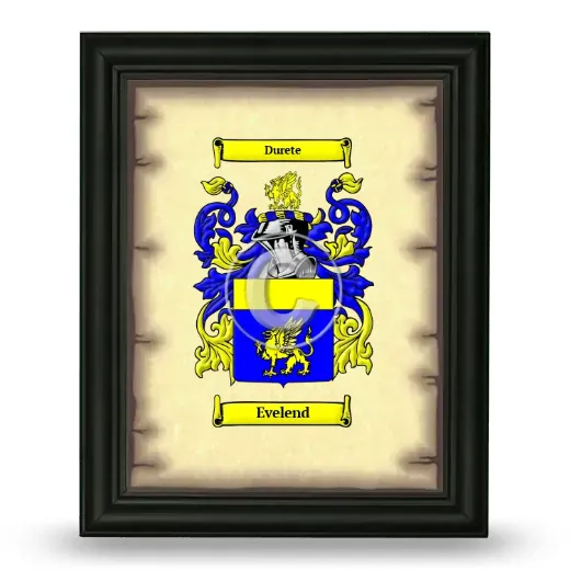 Evelend Coat of Arms Framed - Black
