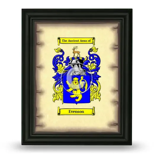 Evenson Coat of Arms Framed - Black