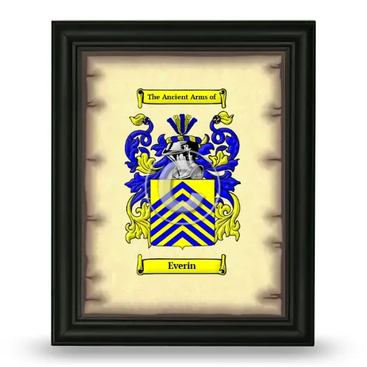 Everin Coat of Arms Framed - Black