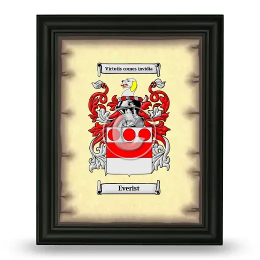 Everist Coat of Arms Framed - Black