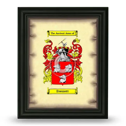 Everrett Coat of Arms Framed - Black