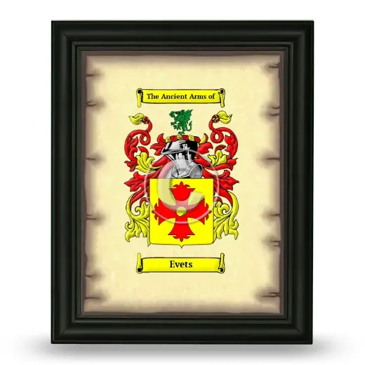 Evets Coat of Arms Framed - Black