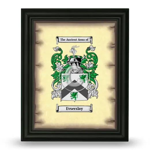 Evserslay Coat of Arms Framed - Black