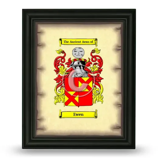 Ewen Coat of Arms Framed - Black