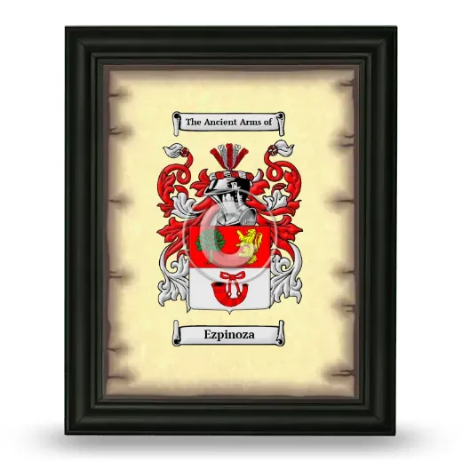 Ezpinoza Coat of Arms Framed - Black