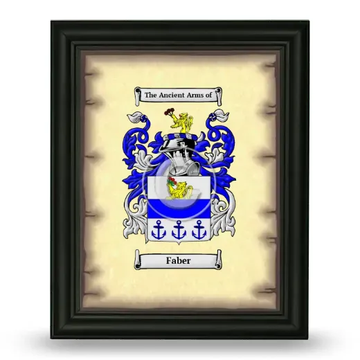 Faber Coat of Arms Framed - Black
