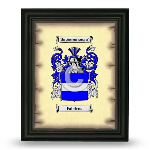 Fabricus Coat of Arms Framed - Black