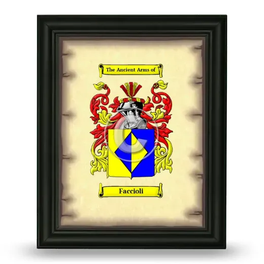 Faccioli Coat of Arms Framed - Black