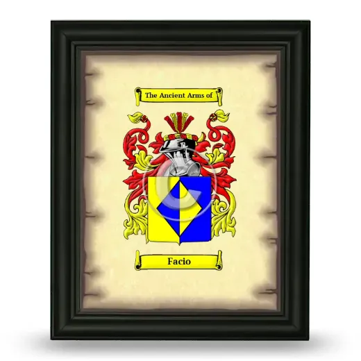 Facio Coat of Arms Framed - Black