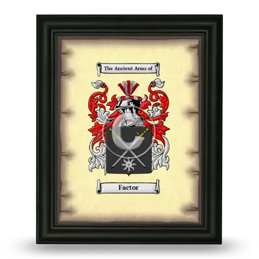 Factor Coat of Arms Framed - Black
