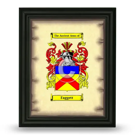 Faggett Coat of Arms Framed - Black
