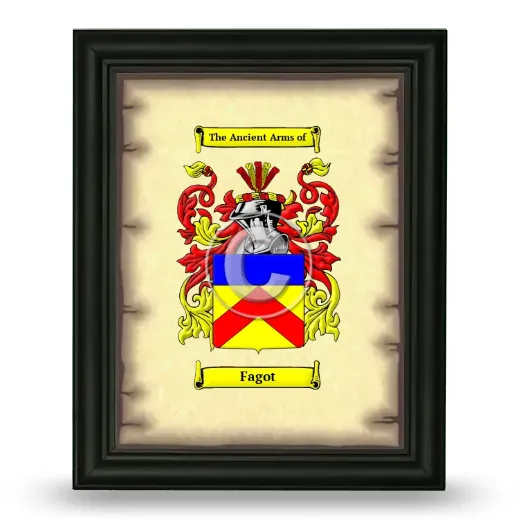 Fagot Coat of Arms Framed - Black