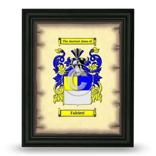 Falcieri Coat of Arms Framed - Black