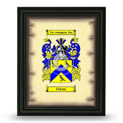 Falcon Coat of Arms Framed - Black