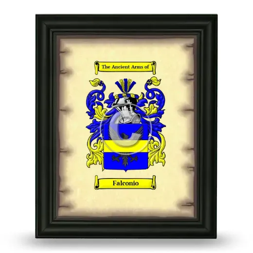 Falconio Coat of Arms Framed - Black