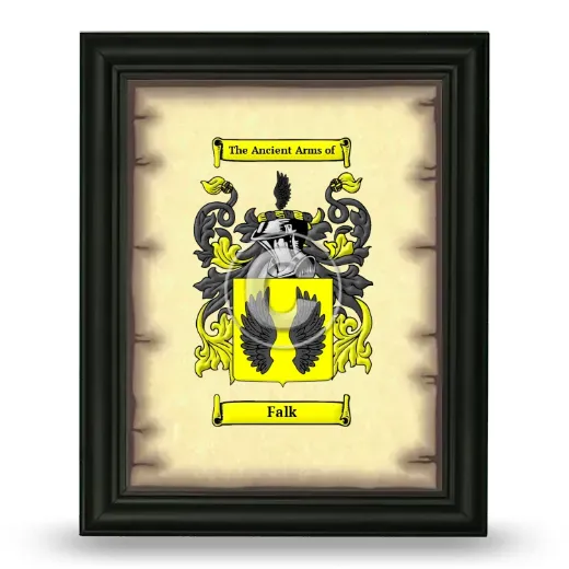 Falk Coat of Arms Framed - Black