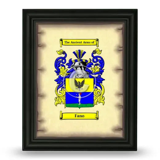 Fano Coat of Arms Framed - Black
