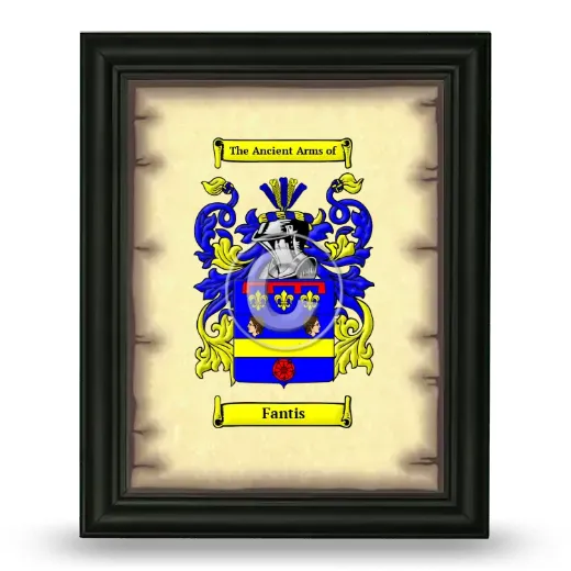 Fantis Coat of Arms Framed - Black